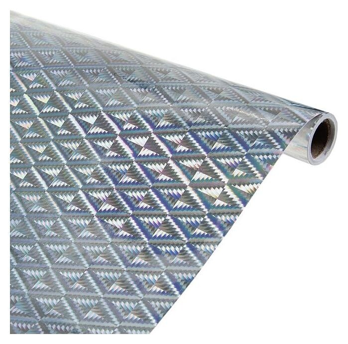 Пленка самоклеящаяся, голография, серебро, 0.45 х 3 м, 3 мкм  Calligrata