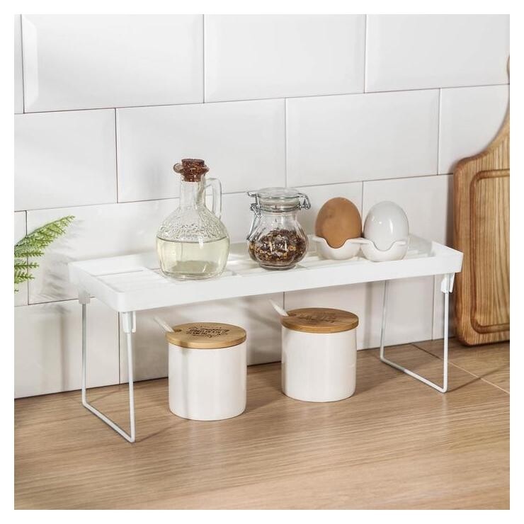 Полка универсальная складная, 39×14×15,5 см, цвет белый  