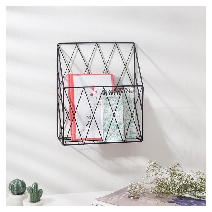 Полка доляна «Лофт», 25×10,5×30 см, цвет чёрный Доляна