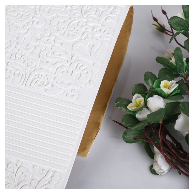 Самоклеящаяся ПВХ панель "Узор белый" 69*69см 