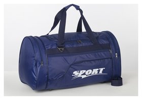 Сумка спортивная, отдел на молнии, 3 наружных кармана, длинный ремень, цвет синий Amen