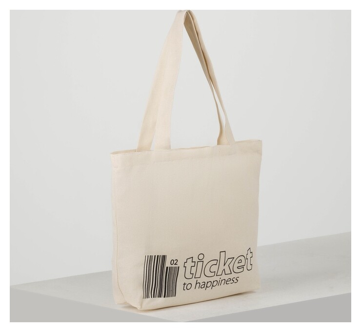 Сумка-шоппер Ticket, 42х9х32 см, отд без молнии, без подкладки, цвет бежевый  Nazamok