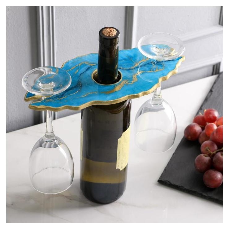 Подставка для вина и бокалов «Голубая лагуна», 25 х 0,6 х 13 см