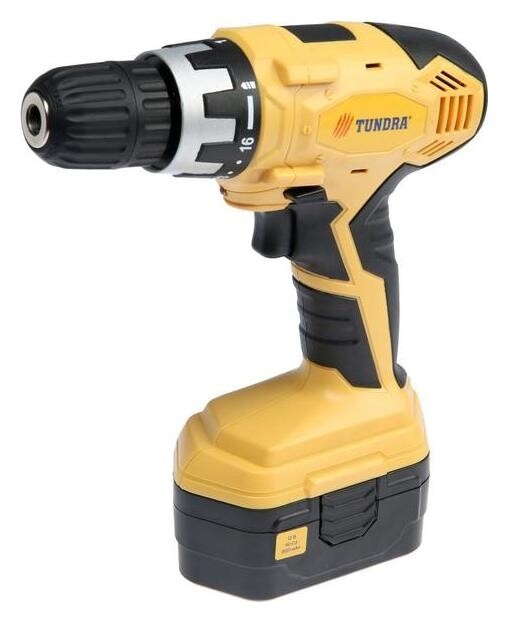 Шуруповерт Tundra, патрон БЗ до 10 мм, подсветка, Ni-cd 800 MAh 12v, 550 об/мин, 10 Н*м Tundra