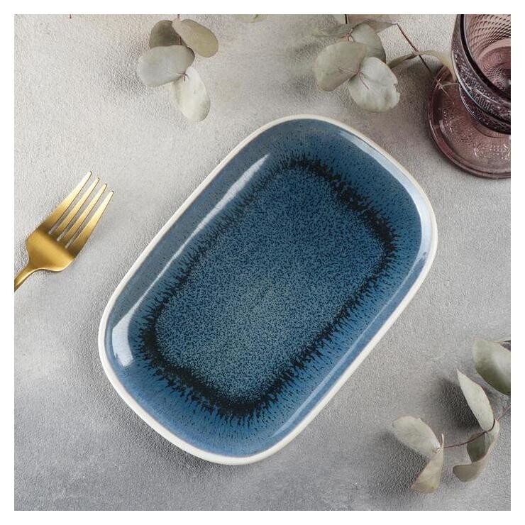 Блюдо для подачи Magistro Pearl, 20×13 см, цвет синий  Magistro