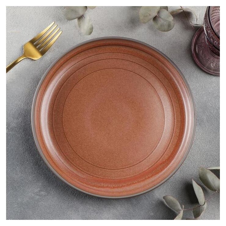 Тарелка обеденная Magistro Garland, D=22 см, цвет терракотовый  Magistro