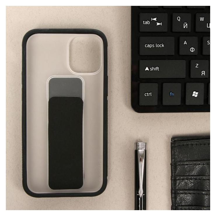 

Чехол Luazon для Iphone 12 Mini, с ремешком-подставкой, пластиковый, черный
