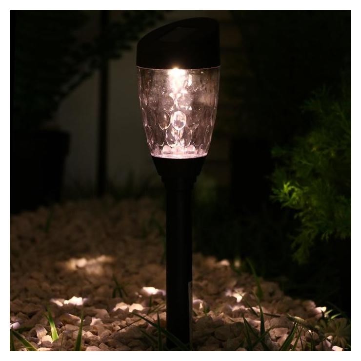 

Фонарь садовый на солнечной батарее 35 см, D-5.5 см, 1 Led, пластик, т-белый