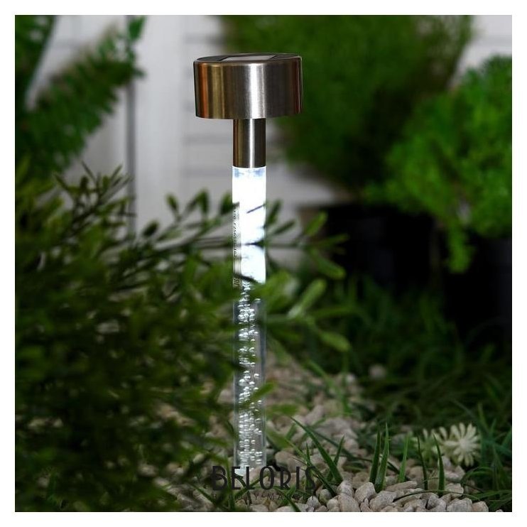 Фонарь садовый на солнечной батарее Акрил пузырики 36.5 см, D-5.5 см, 1 Led, металл LuazON Home