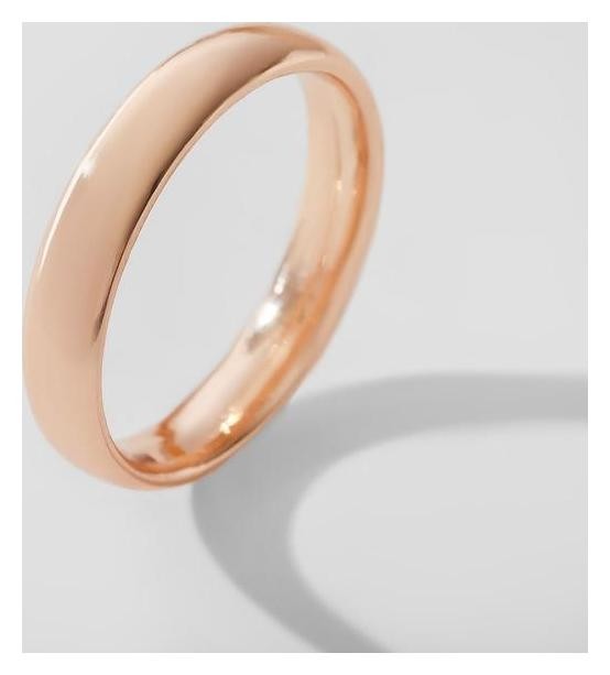 Кольцо обручальное Классик, цвет розовое золото, размер 19