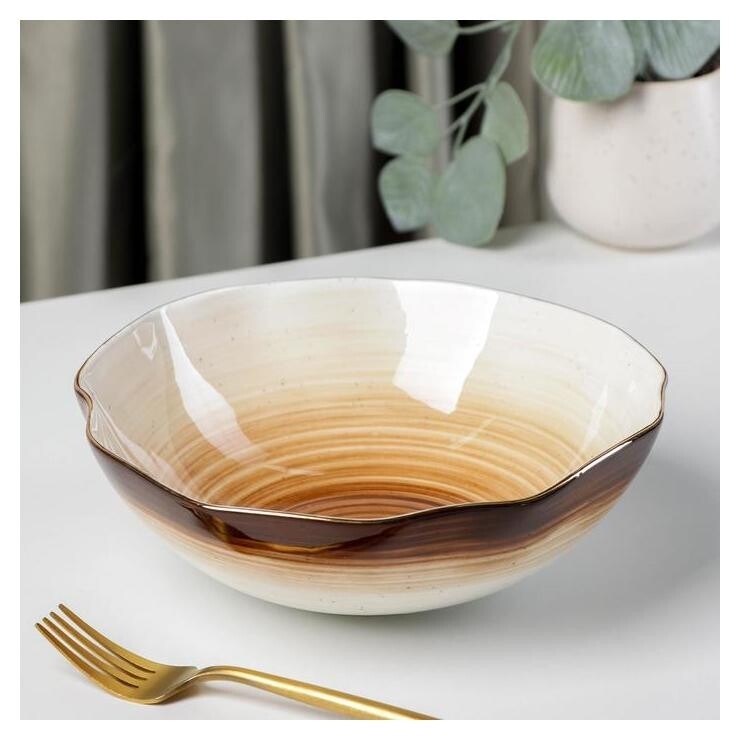 Салатник доляна «Млечный путь»,22×7,7 см, цвет коричневый  Доляна