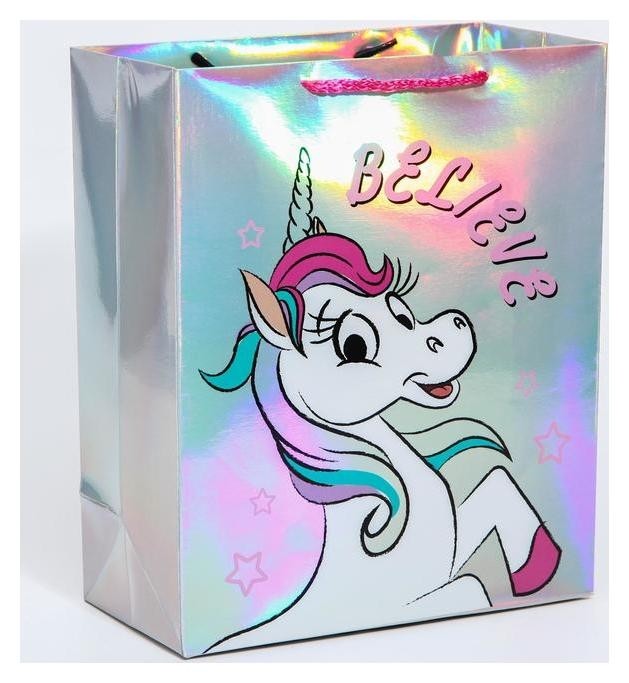 

Пакет голография горизонтальный "Unicorn Dreams", минни маус единорог, 25 х 21 х 10 см