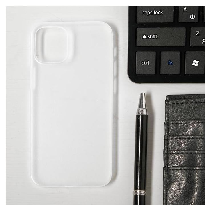 Чехол Luazon для телефона Iphone 12 Mini, пластиковый, тонкий, прозрачный белый