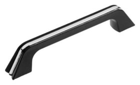 Ручка скоба, м/о 96 мм, цвет черный, с хромированной вставкой Tundra