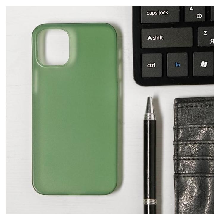 

Чехол Luazon для телефона Iphone 12 Mini, пластиковый, тонкий, прозрачный зеленый
