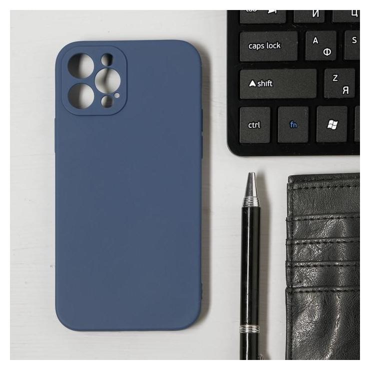 Чехол Luazon для телефона Iphone 12 Pro, Soft-touch силикон, глубокий синий