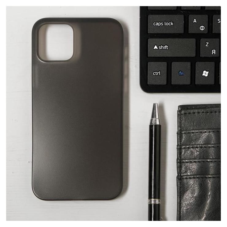 Чехол Luazon для телефона Iphone 12/12 Pro, пластиковый, тонкий, прозрачный черный
