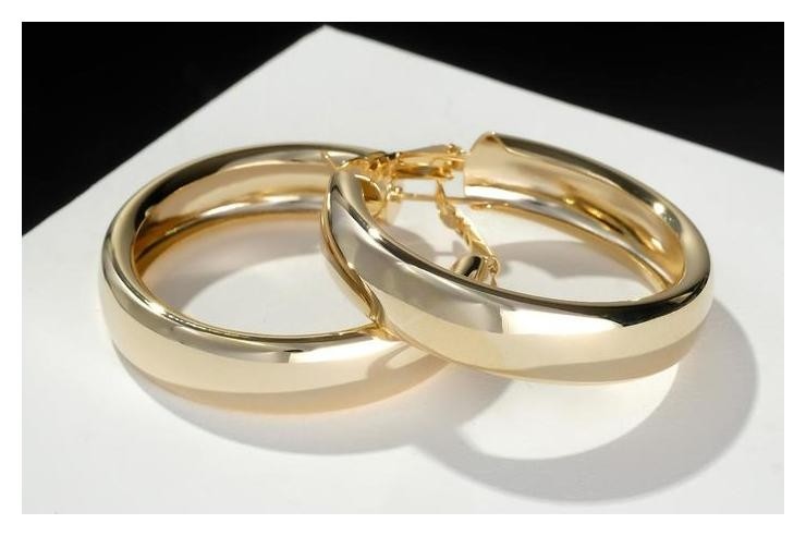 

Серьги-кольца "Каньон" утолщённая линия, D=,, цвет золото