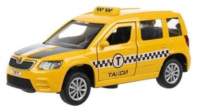 Машина металлическая Skoda Yeti такси», 12 см, световые и звуковые эффекты, открываются двери и багажник, инерция Технопарк