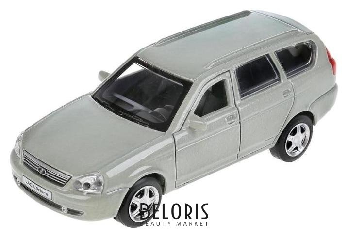 Машина металлическая Lada Priora, 12 см, открываются двери и багажник, инерция, цвет бежевый Технопарк
