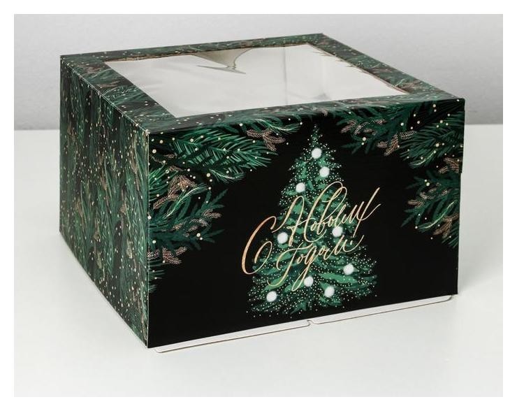 Коробка для торта «С новым годом!», 30 х 30 х 19 см