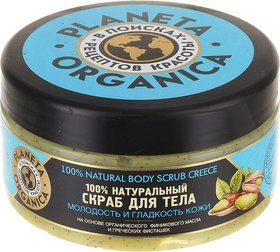 Натуральный скраб для тела Греческие фисташки и органическое финиковое масло Planeta Organica