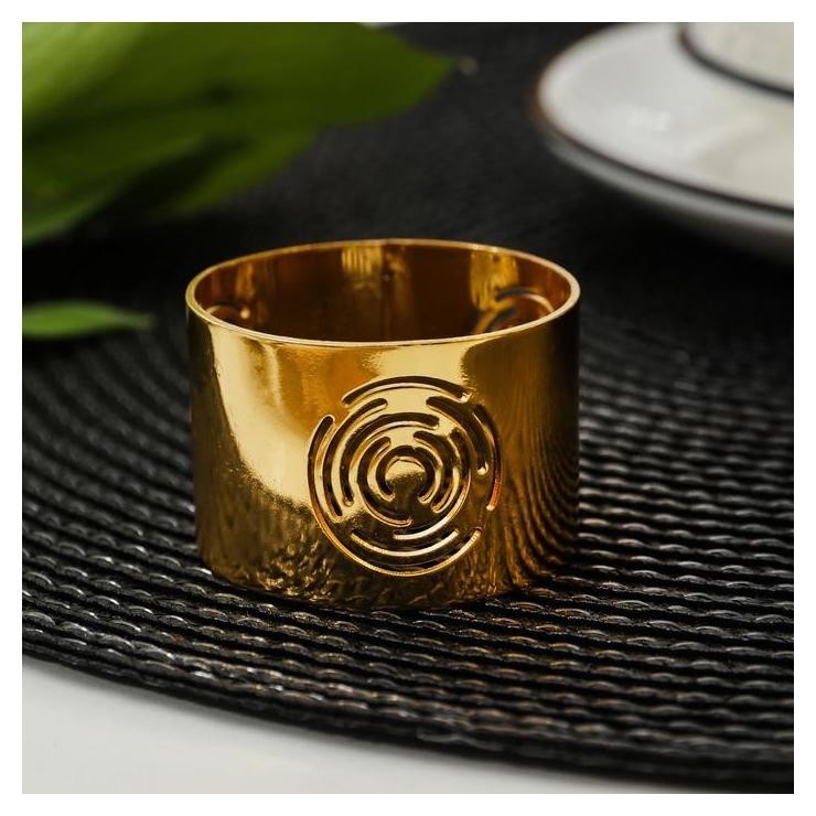 Кольцо для салфетки «Хитоми», 4,5×4,5×3 см, цвет золотистый