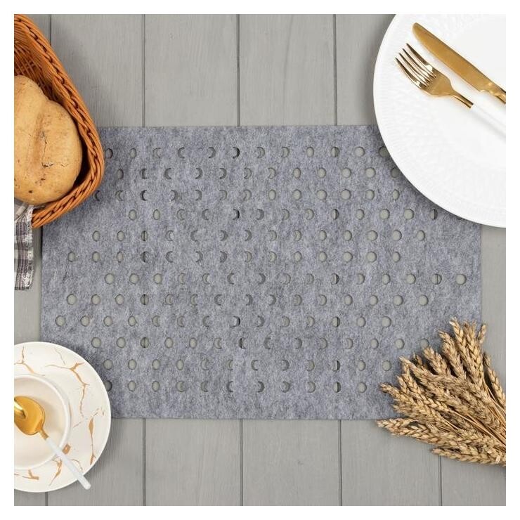 Салфетка сервировочная доляна «Узоры», 30×45 см, цвет Cерый  Доляна