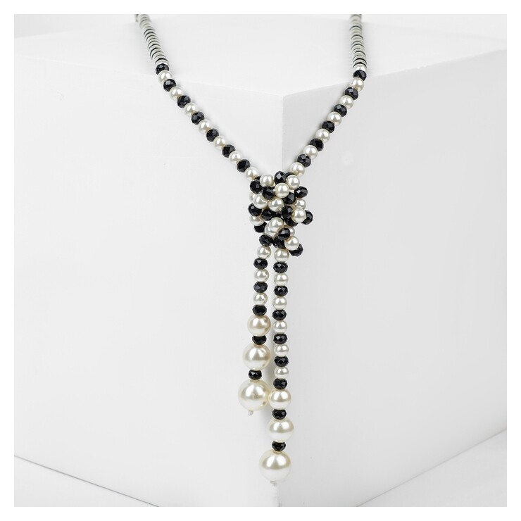 Бусы "Роскошный жемчуг" гирлянда, D=0,8, цвет чёрно-белый, 107см  Queen Fair