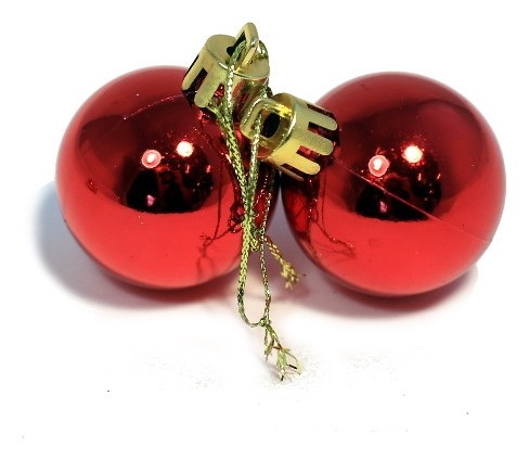 Набор ёлочных украшений, шар красный Глянец D=4 см