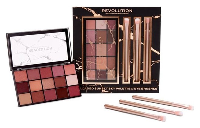 Набор для макияжа глаз Reloaded Sunset Sky Palette & Eye Brush Set  Makeup Revolution