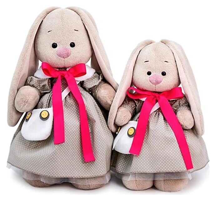 Мягкая игрушка Зайка Ми в платье и с сумкой-сова  Зайка Ми