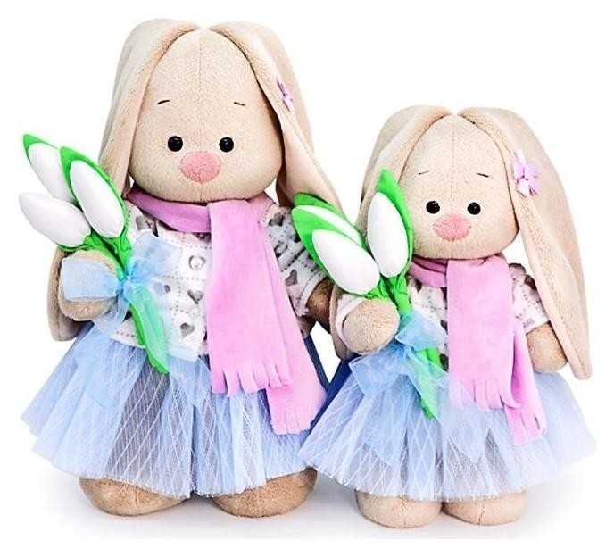 Мягкая игрушка Зайка Ми с белыми тюльпанами  Зайка Ми