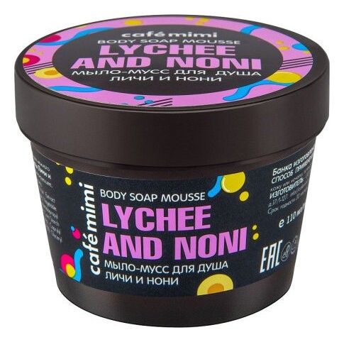 Мыло-мусс для душа Личи и нони Cafe mimi