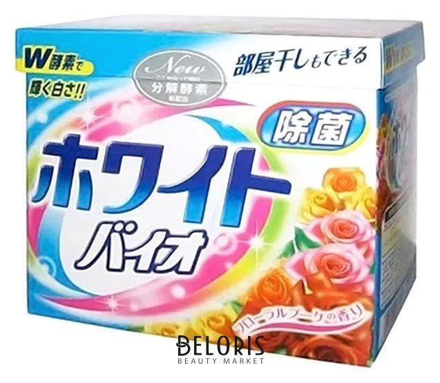 Стиральный порошок с кондиционером с цветочным ароматом White Bio Plus Antibacterail Nihon Detergent