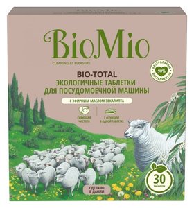 Экологичные таблетки для посудомоечной машины 7-в-1 с эфирным маслом эвкалипта Bio-Total BioMio