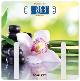 Весы напольные Scarlett Sc-bs33ed10, электронные, вес до 180 кг, квадрат, стекло, с рисунком Scarlett