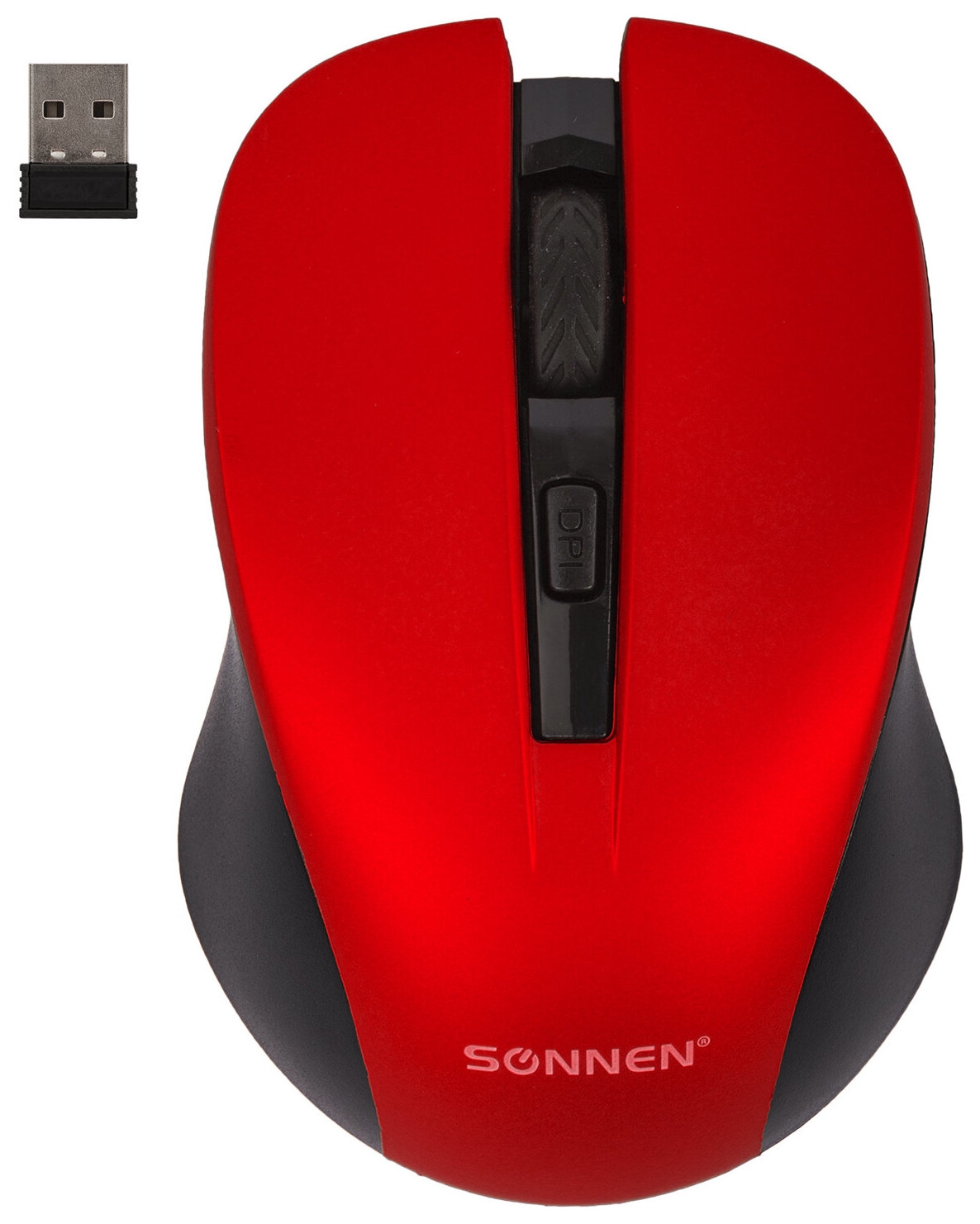 Мышь беспроводная с бесшумным кликом Sonnen V18, Usb, 800/1200/1600 Dpi, 4 кнопки, красная, 513516