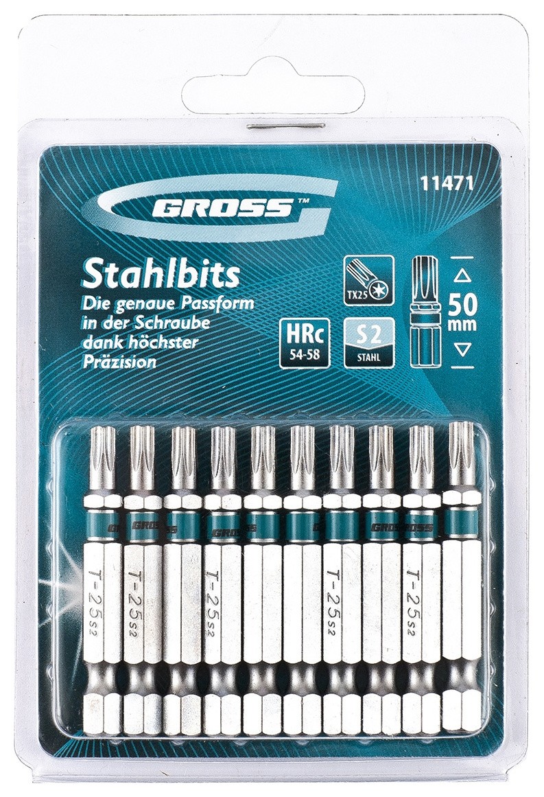 

Набор бит Torx 25 х 50, сталь S2, 10 шт.