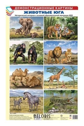 Методический материал 8 демонстрационных картин АЗ Животные юга Издательство сфера