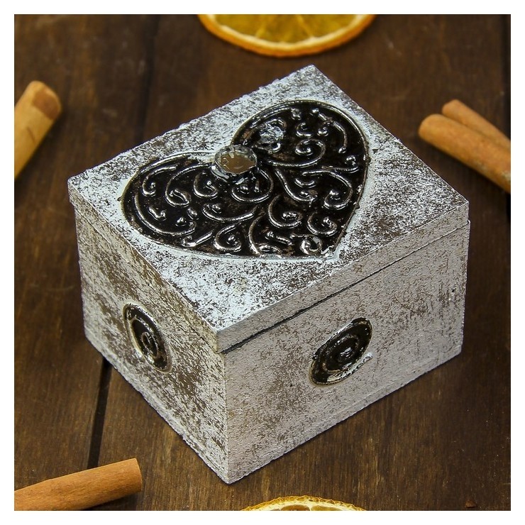 

Шкатулка "Сердце" 7х6х5 см, Разноцветный