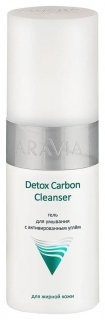 Гель для умывания с активированным углём Detox Carbon Cleanser Aravia Professional