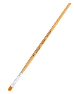 Кисть синтетика овальная ЗХК сонет № 2 (5 мм), короткая ручка с покрытием лака Невская палитра