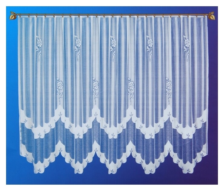 Штора кухонная 285х160 см, белый, 100% п/э, шторная лента  Лента