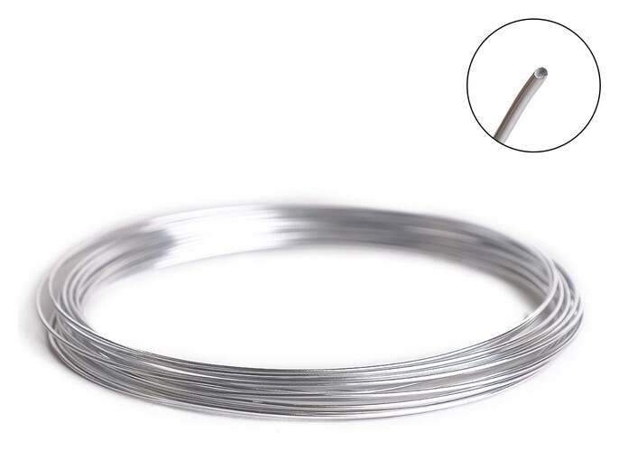 Проволока для плетения D=0.9мм, намотка 5м, цвет серебро  
