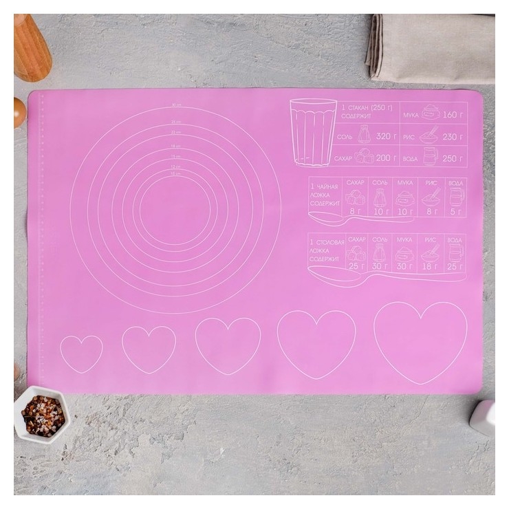 Силиконовый коврик для выпечки «Готовим с любовью», 64 х 45 см