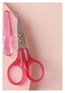 Ножницы для рукоделия, с защитным колпачком, 10 см, цвет розовый Gamma