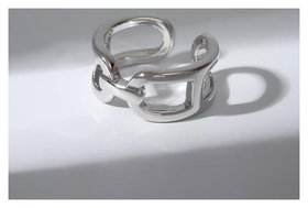 Кольцо "Завитки" соприкосновение, цвет серебро, безразмерное Queen Fair