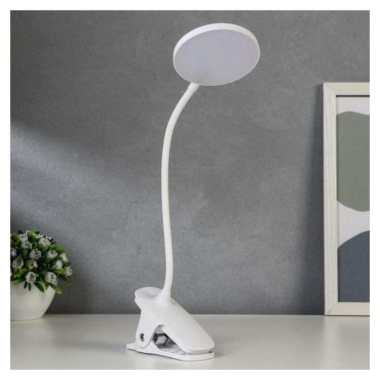 

Лампа настольная сенсорная 16109/1 LED 4Вт USB АКБ 3000/6000к белый ,5х12х44 см