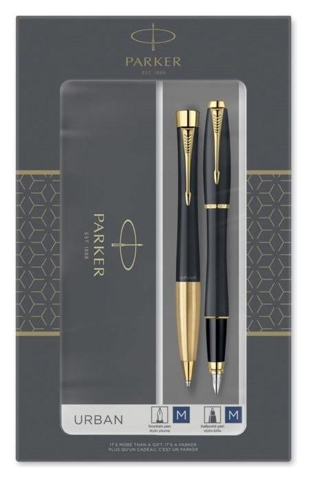 

Набор Parker Urban Core Fk200 Muted Black GT ручка перьевая + ручка шариковая, латунь